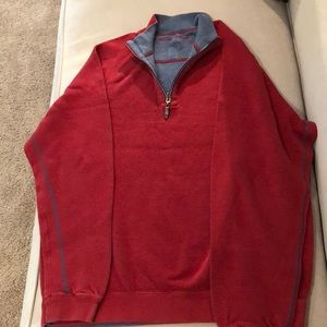 Tommy Bahama quarter zip med reversible red/blue